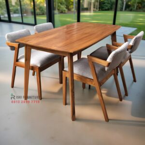 Meja Makan Scandinavian 4 Kursi